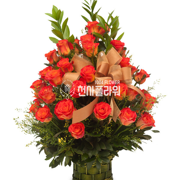 주황장미 바구니