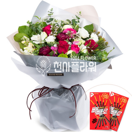 꽃다발+빼빼로2개 v70