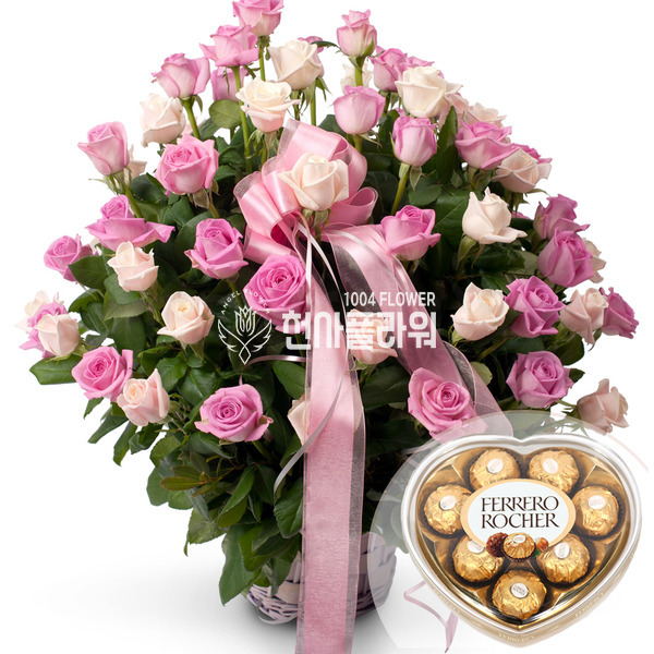 비올드꽃바구니+초콜릿