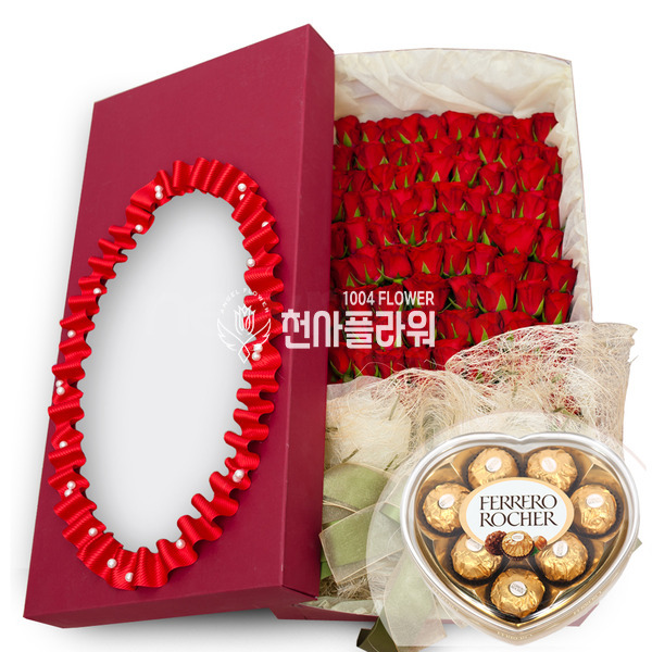 100송이꽃박스 4호(초콜렛포함)