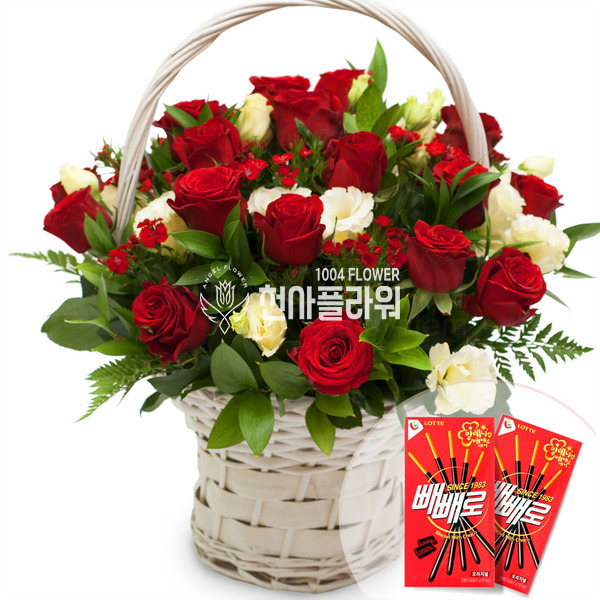 빨간장미 빼빼로 바구니