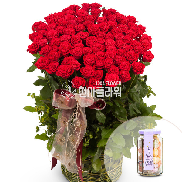 100송이장미(화이트데이+사탕)