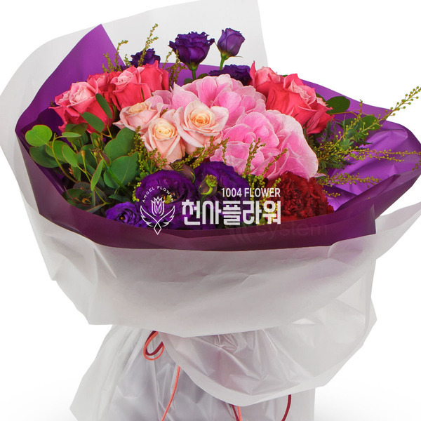 장미,수국꽃다발